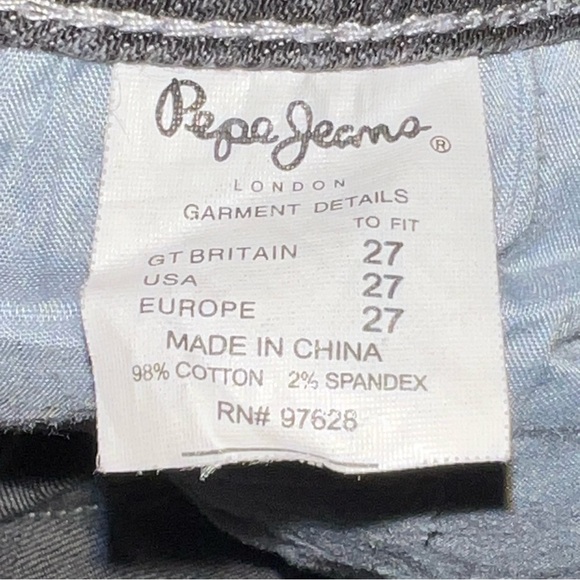 Pepe Jeans London Black Denim stretch Skinny 27 - Picture 2 of 12